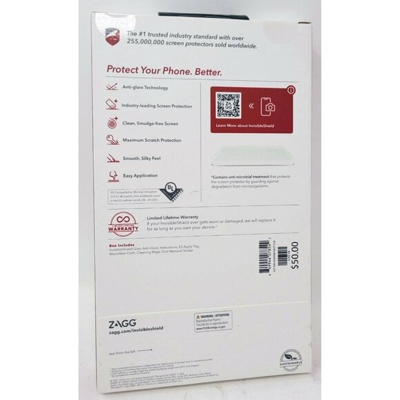 Zagg Screen Protector for iPhone 13 Pro Max 6.7 2021, Glass Anti-Glare, NEW - Picture 2 of 2